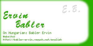 ervin babler business card